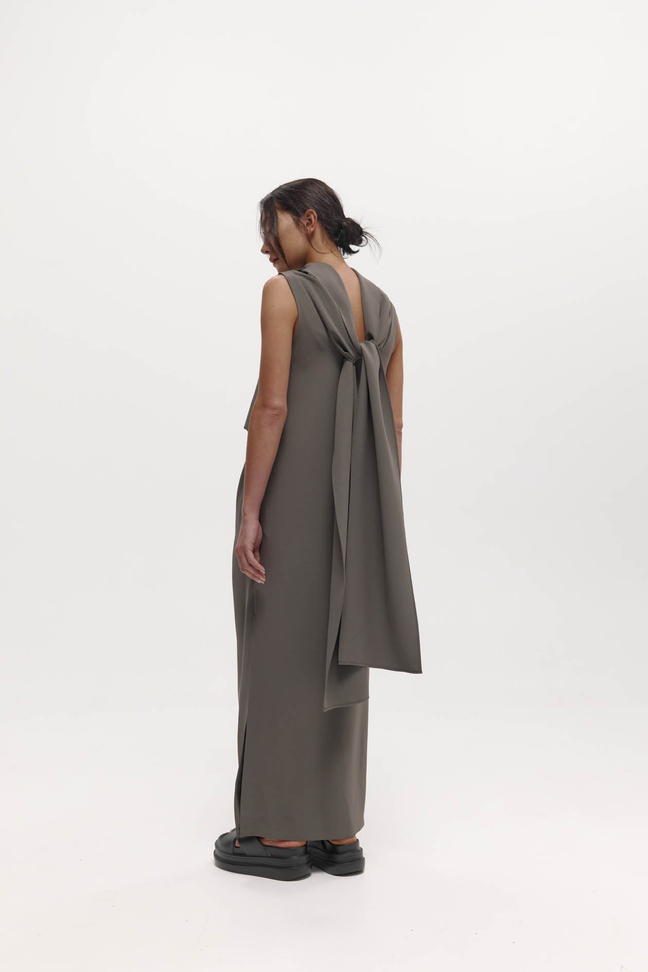 Laro Dress in Drape Suiting