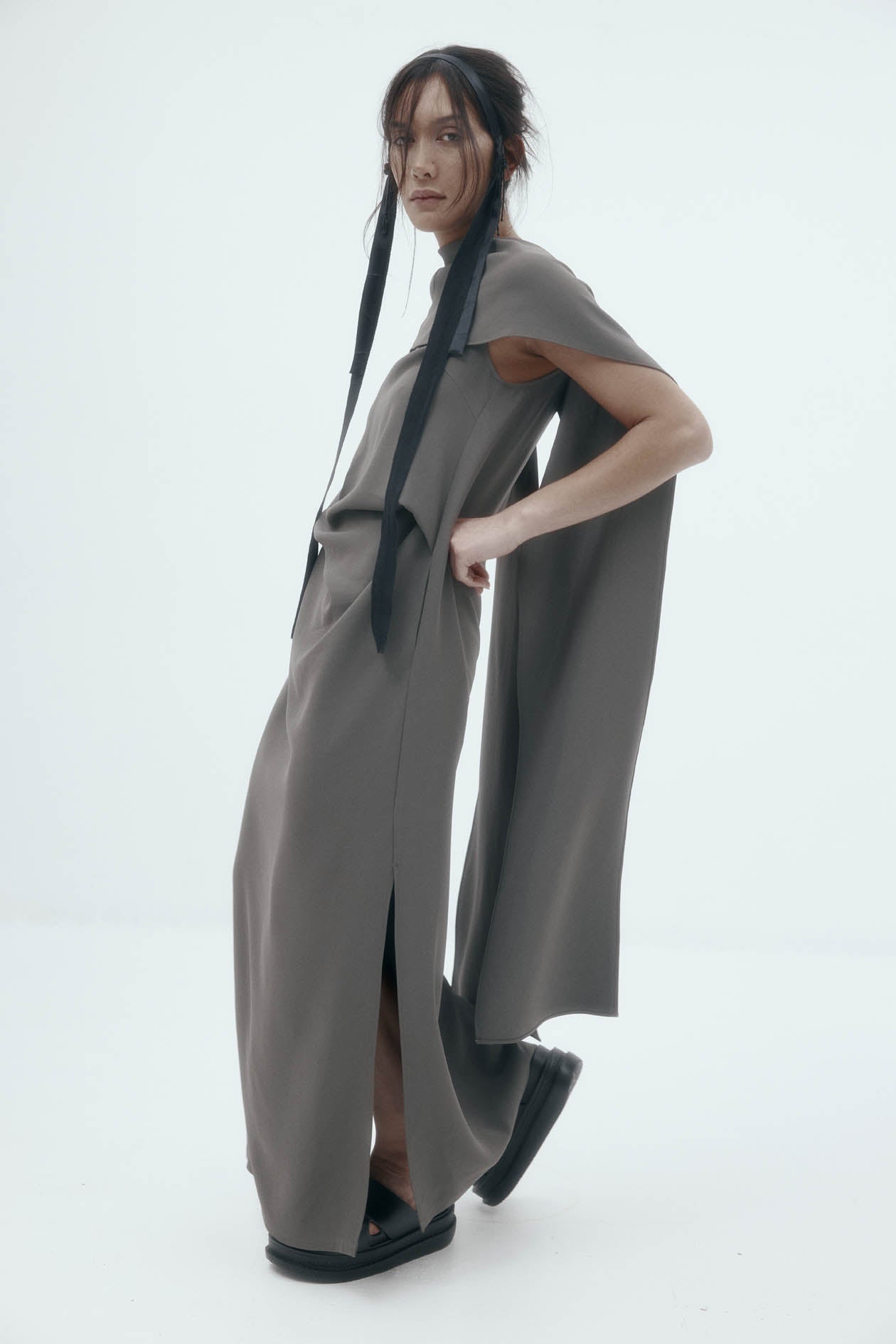 Laro Dress in Drape Suiting