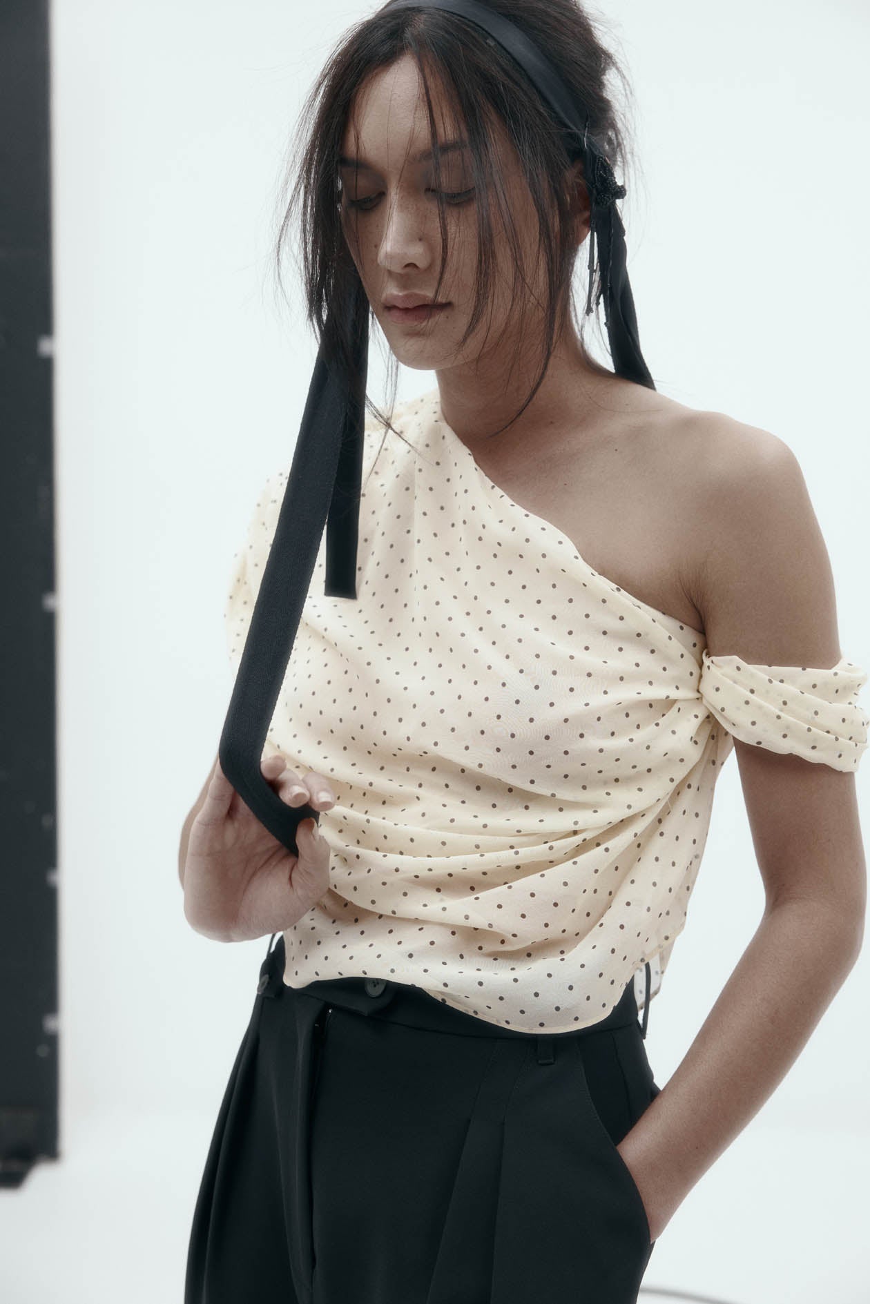 Beaded Head Tie in Silk