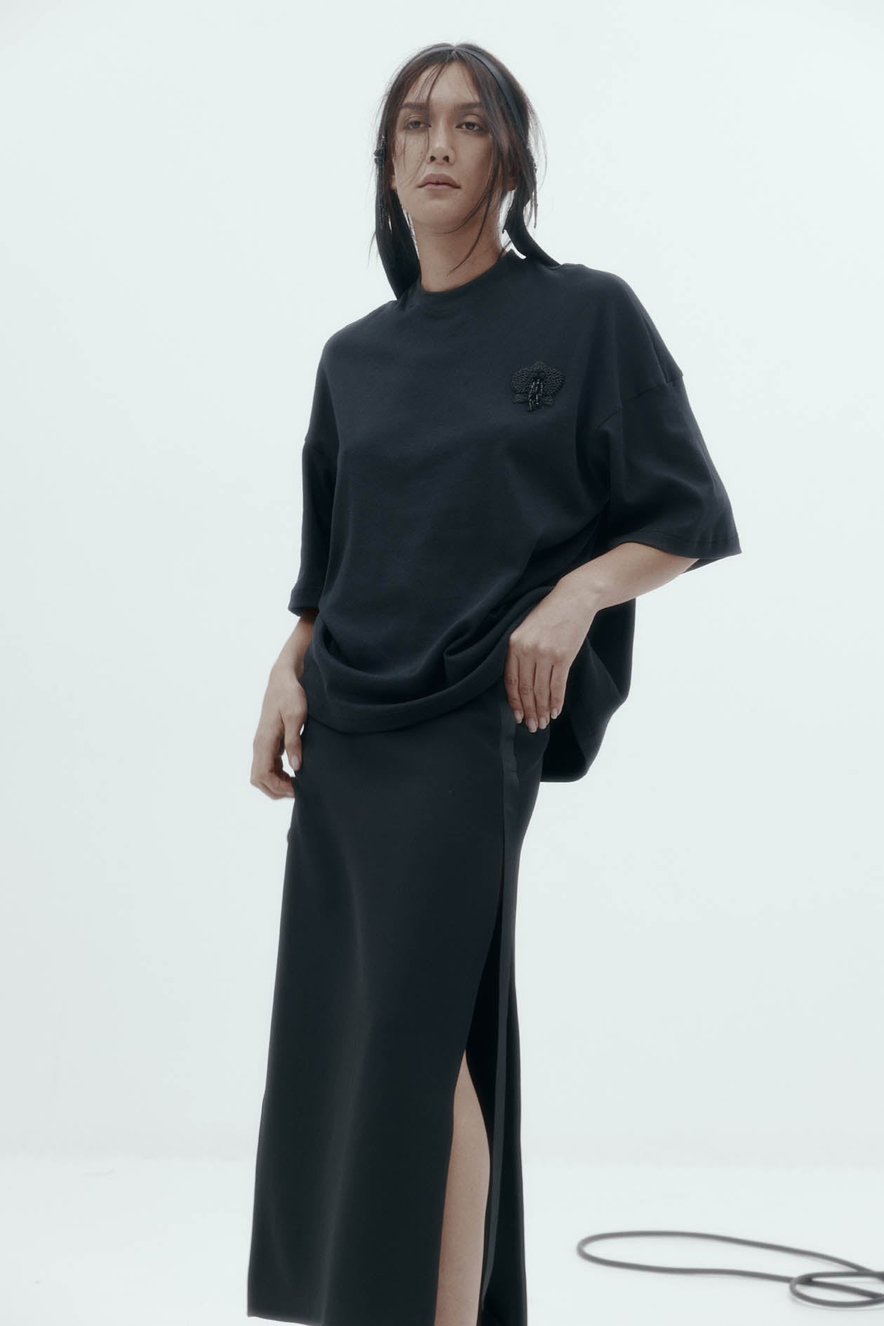 Beaded Orchid T-Shirt in Cotton