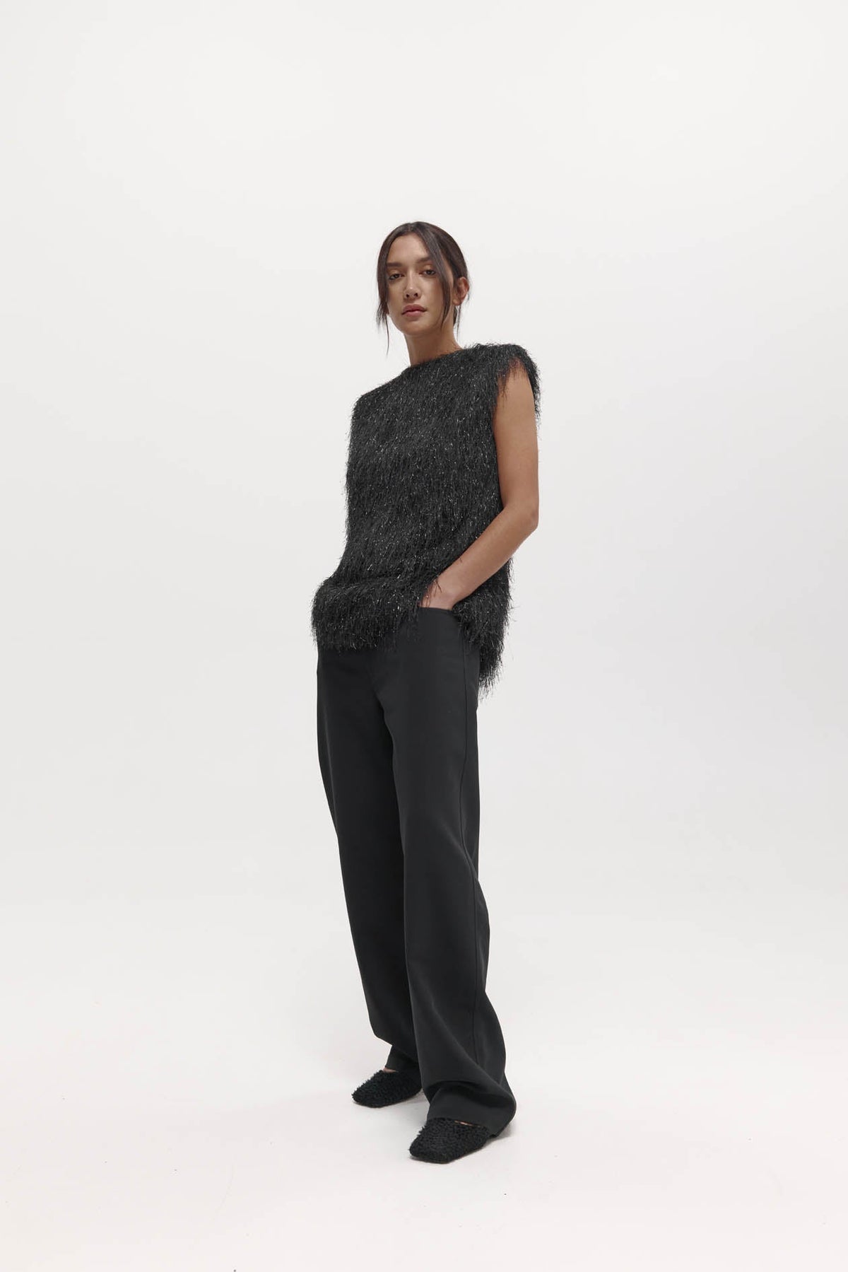 Garbo Top in Fringe Tinsel