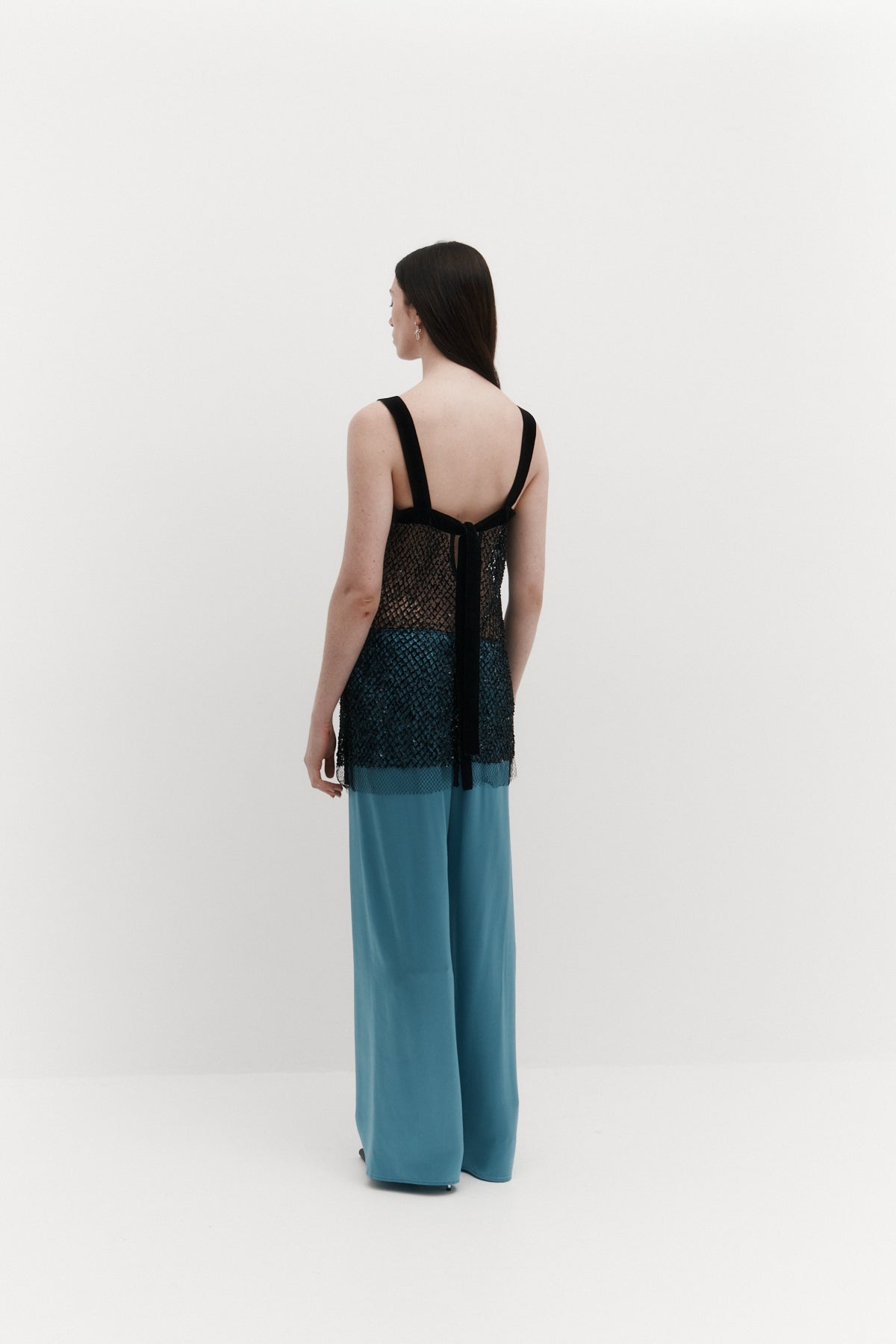 Priscilla Top in Beaded Fishnet