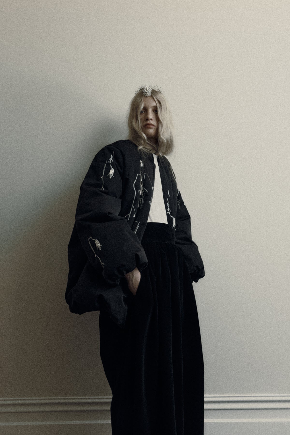 Chloe Bomber in Laminated Nylon