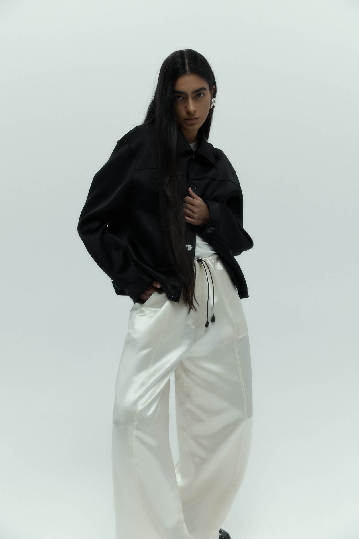 Austin Jacket in Bonded Satin