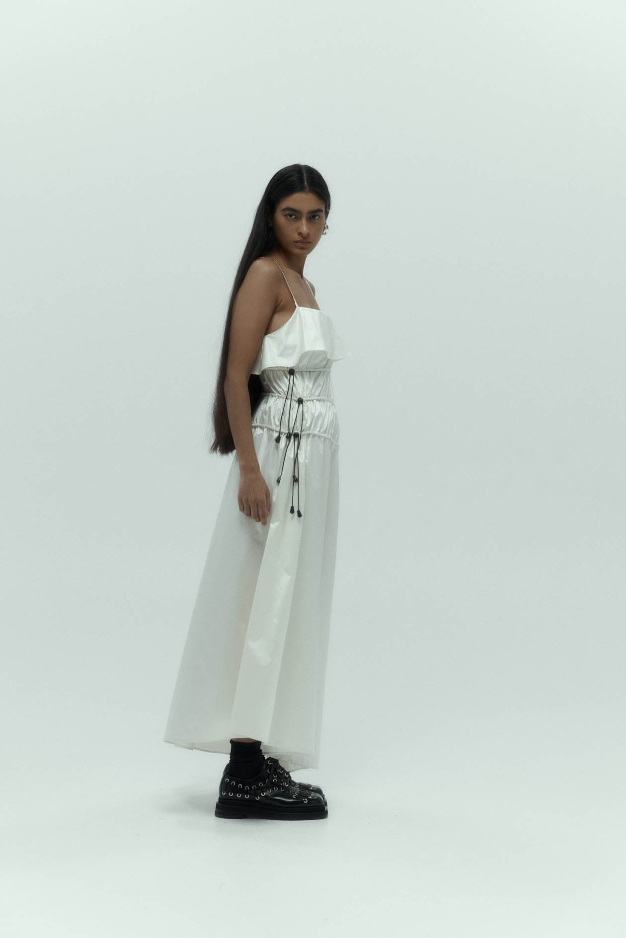 Bader Dress in Pearlescent Taffeta