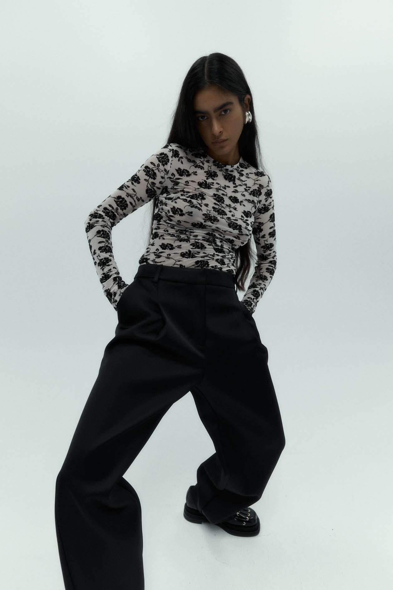 Darvos Top in Velvet Mesh