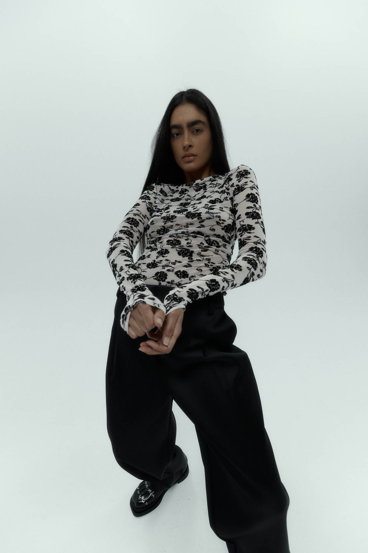 Darvos Top in Velvet Mesh