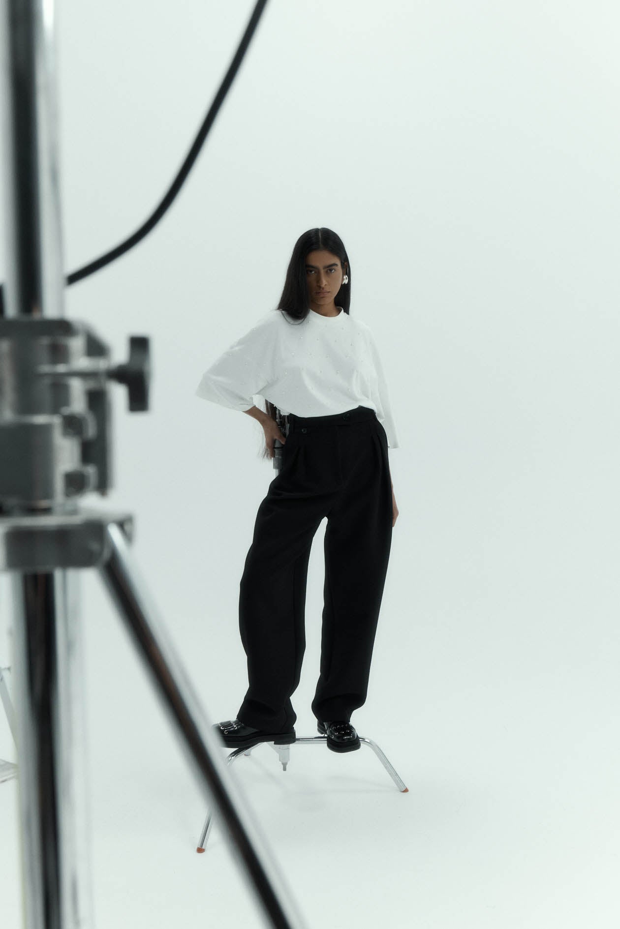 Beaded Gibson T-Shirt in Pearl Cotton