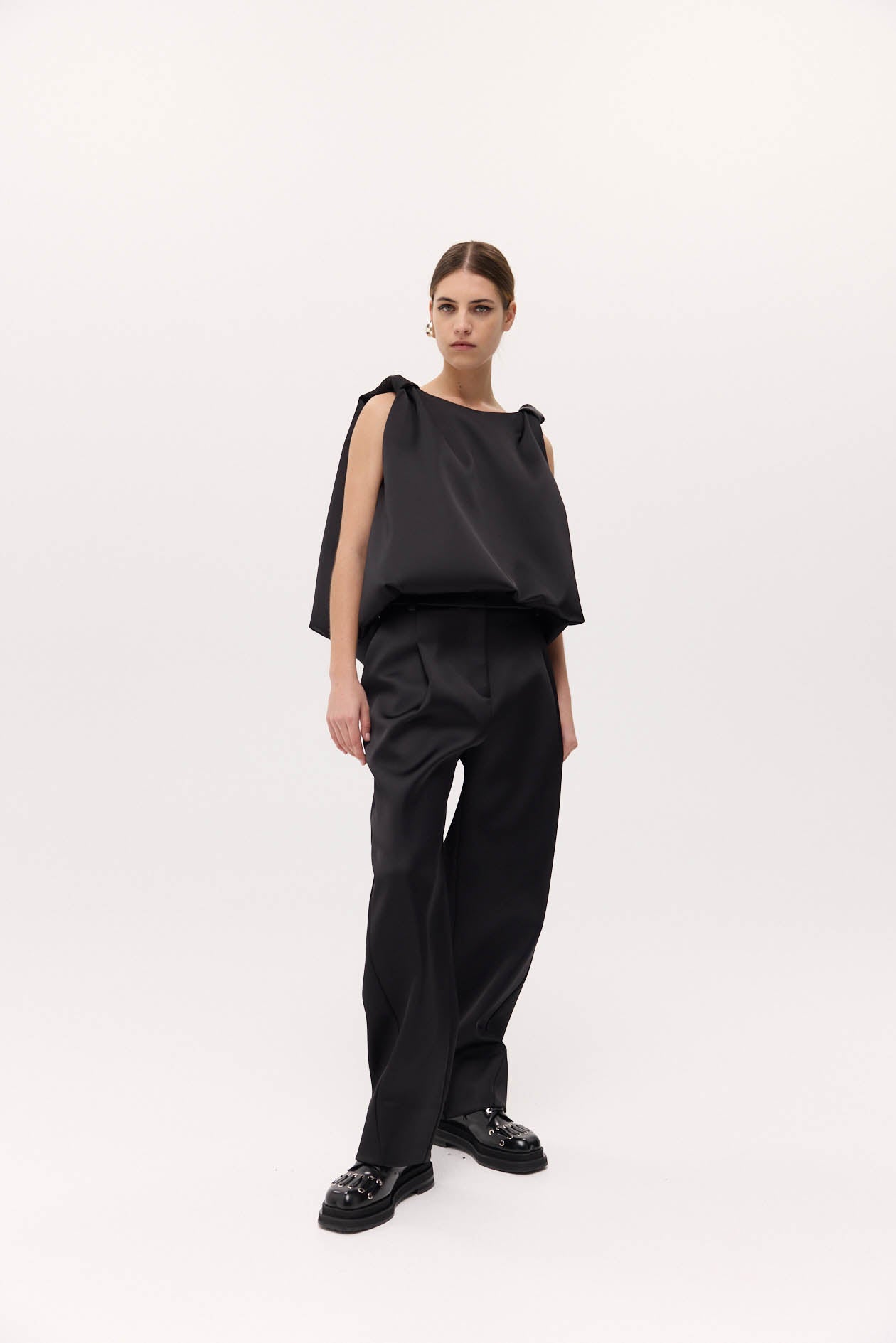 Knot Top in Bonded Satin