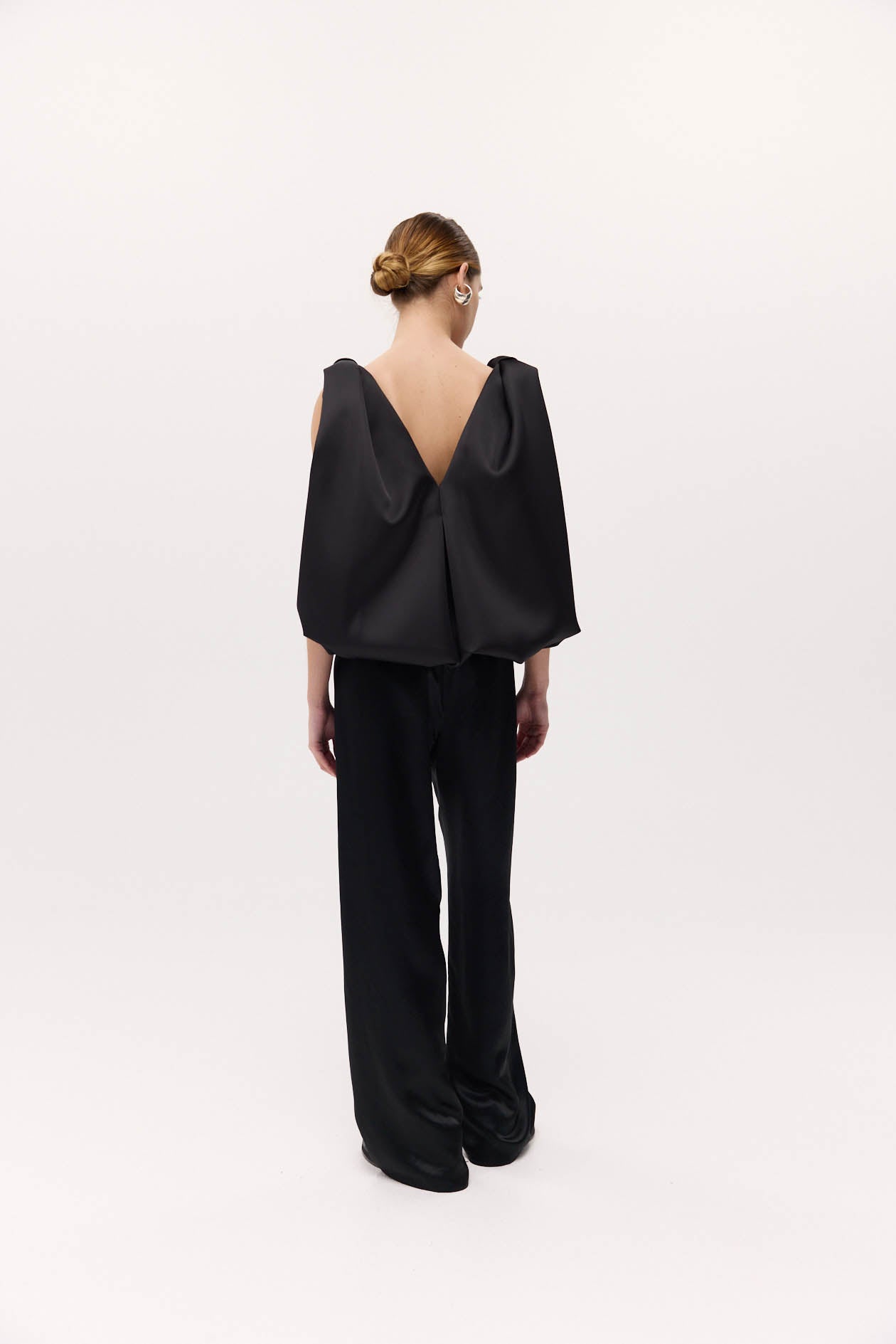 Knot Top in Bonded Satin