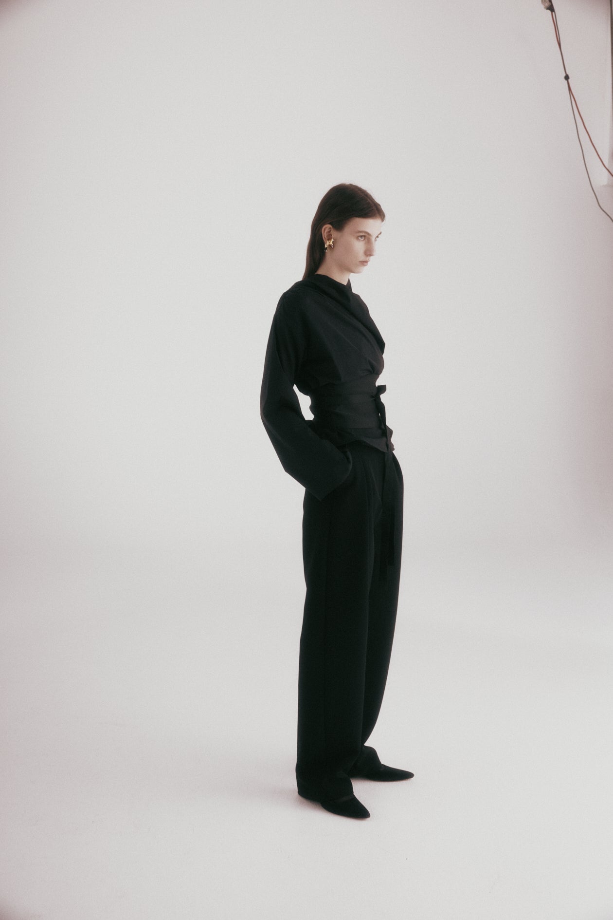 Long Sleeve Chaimberlain Top in Tech Taffeta