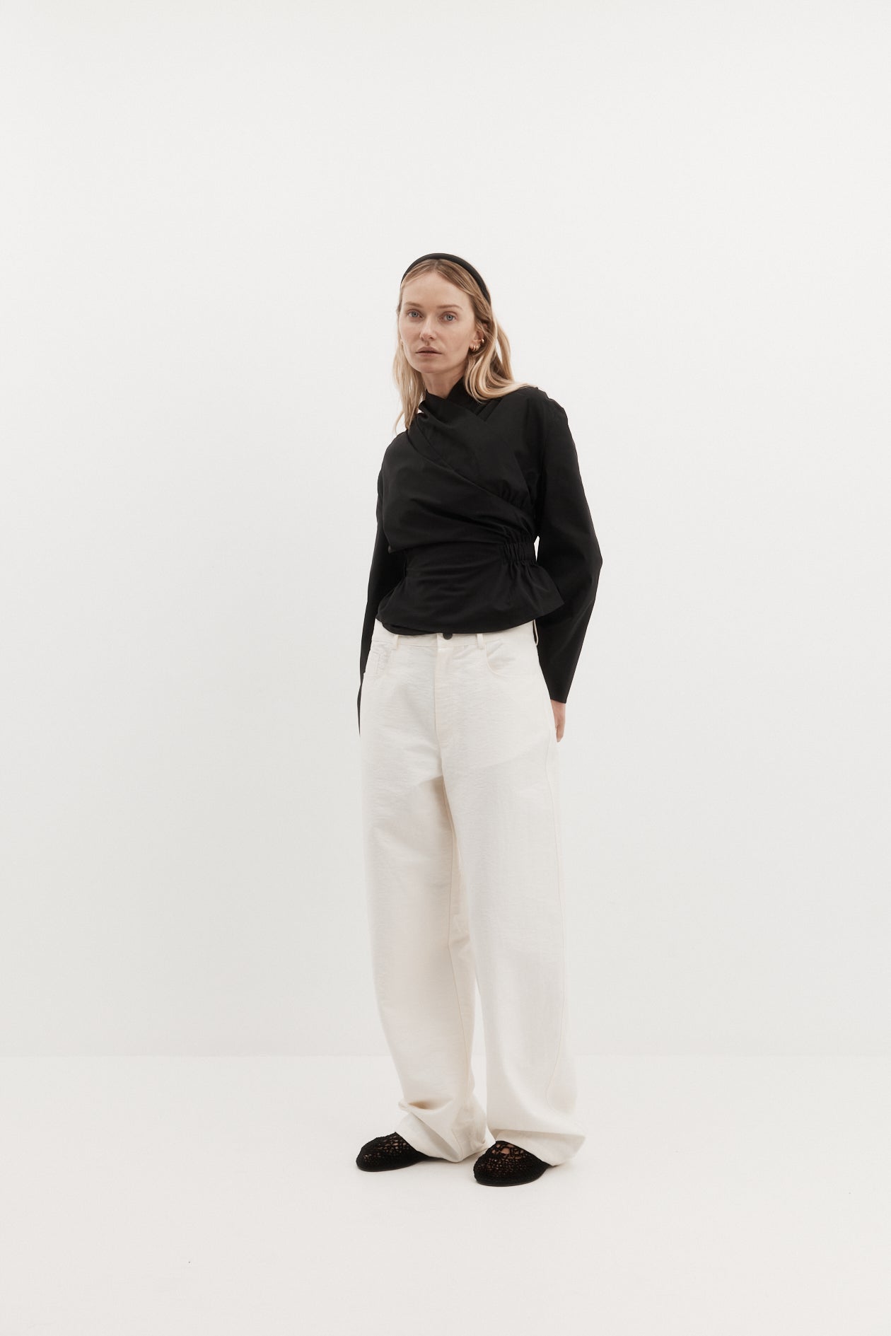 Long Sleeve Chaimberlain Top in Tech Taffeta