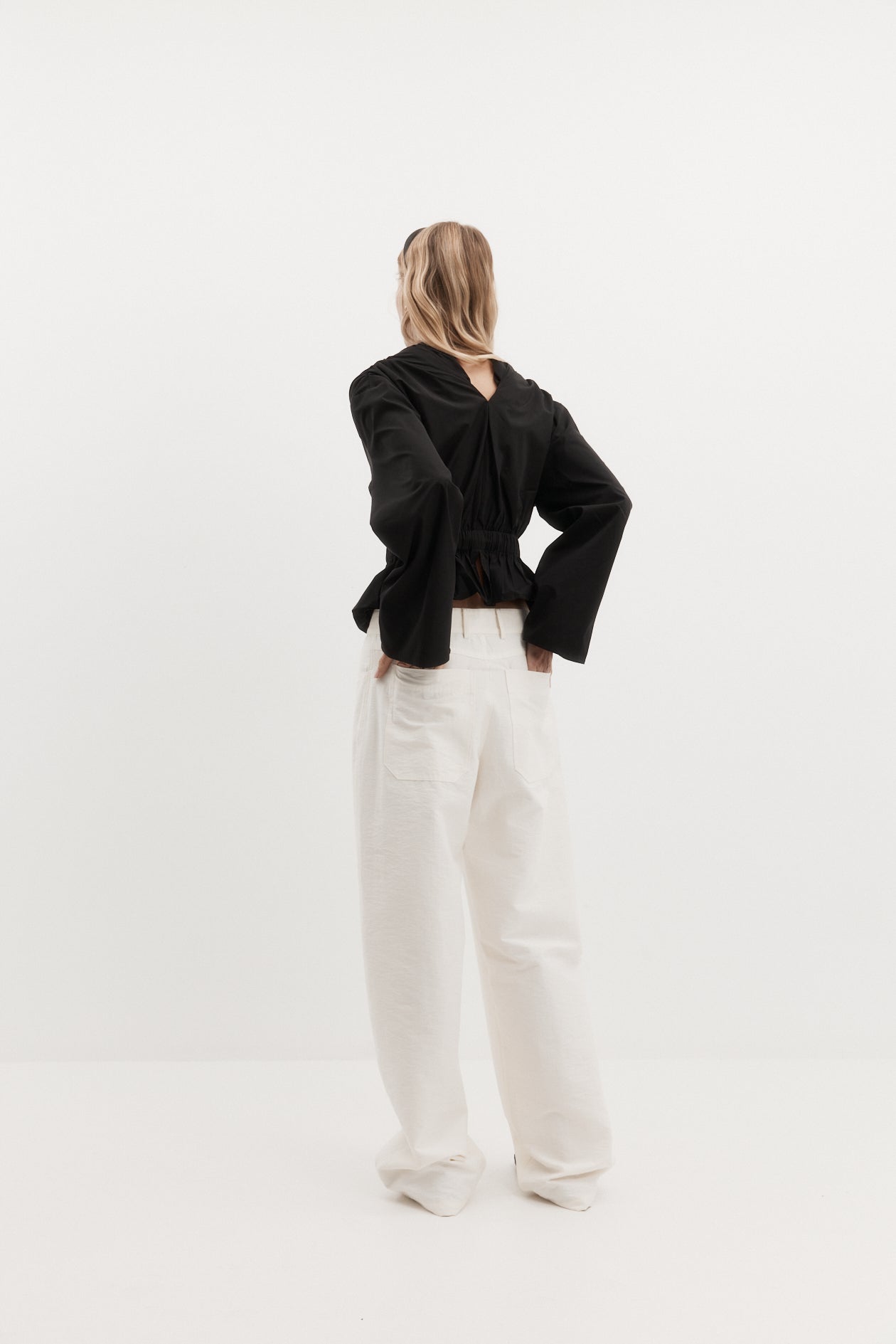 Long Sleeve Chaimberlain Top in Tech Taffeta