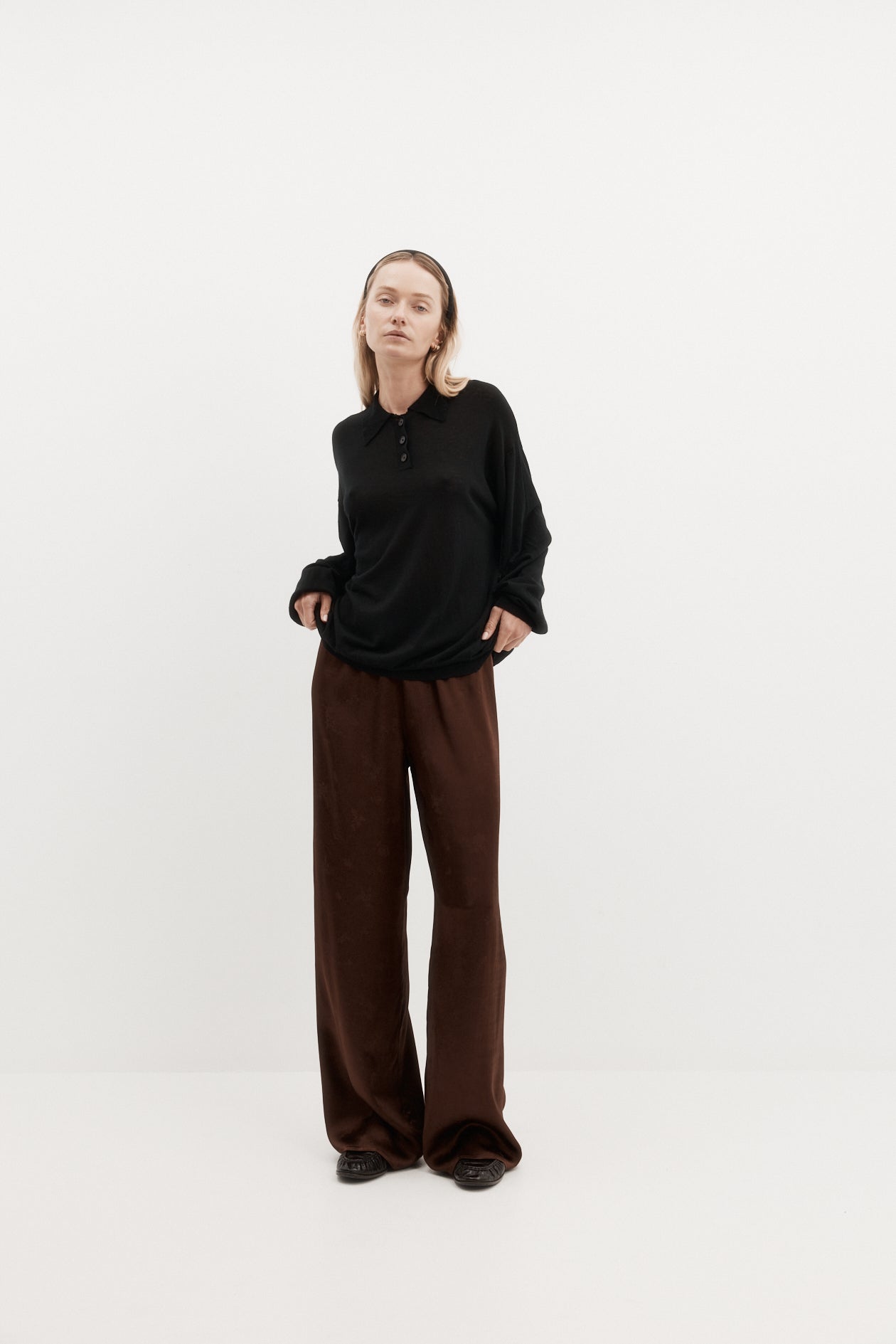 Irving Trouser in Jacquard Satin
