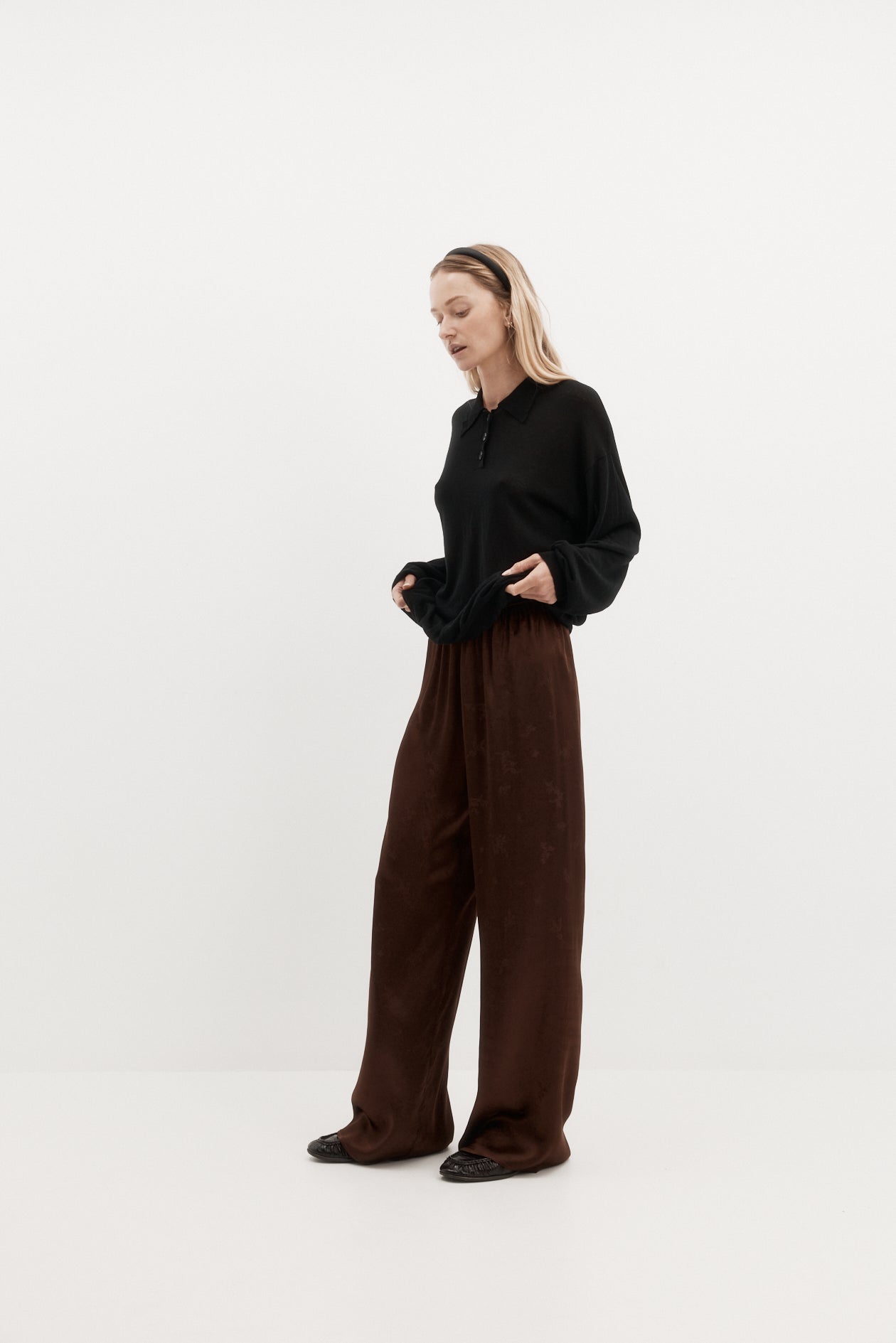 Irving Trouser in Jacquard Satin