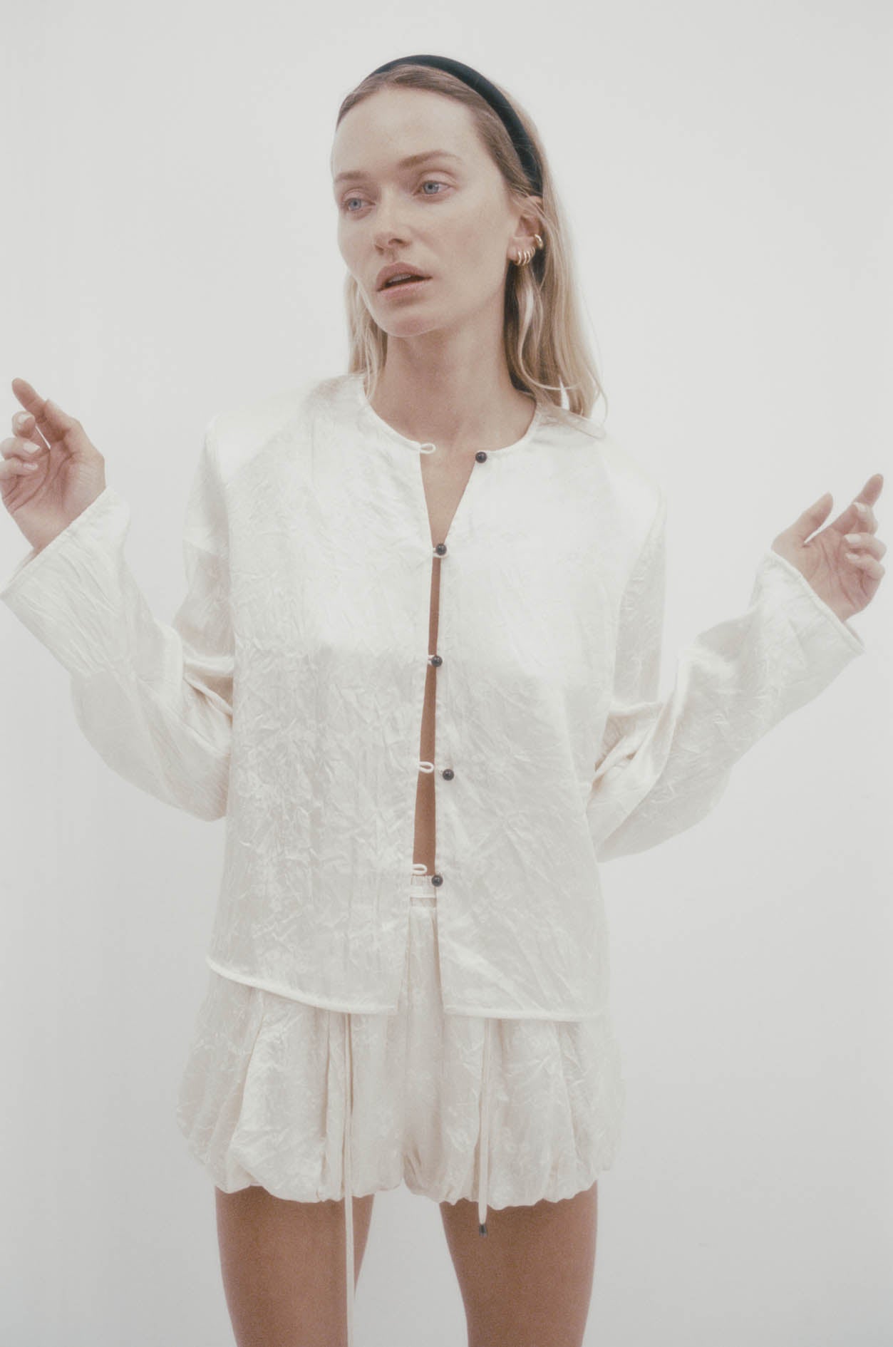 Eileen Top in Jacquard Satin