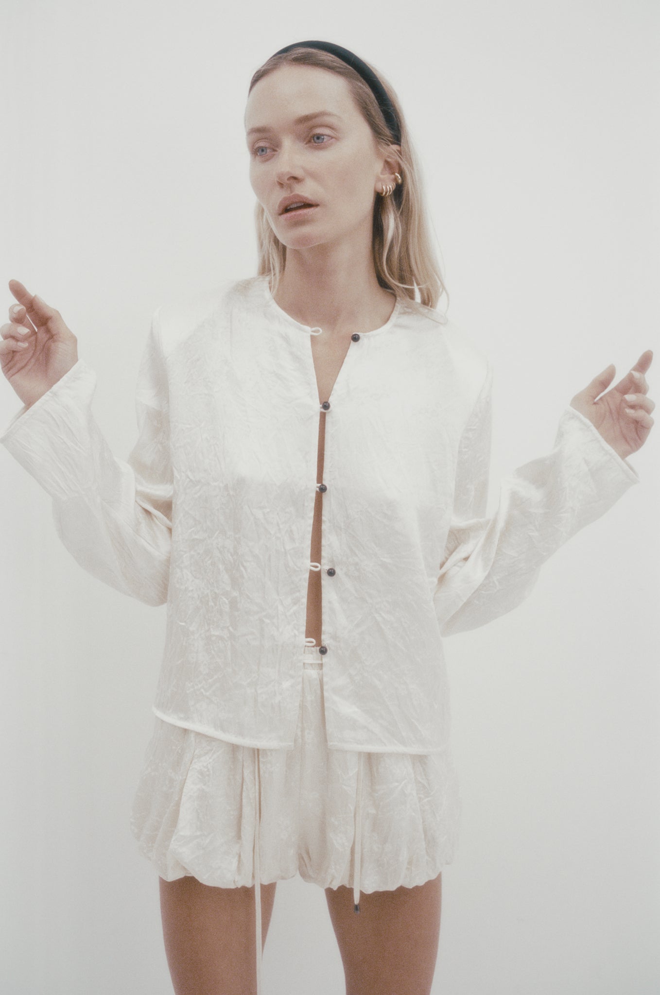 Eileen Top in Jacquard Satin