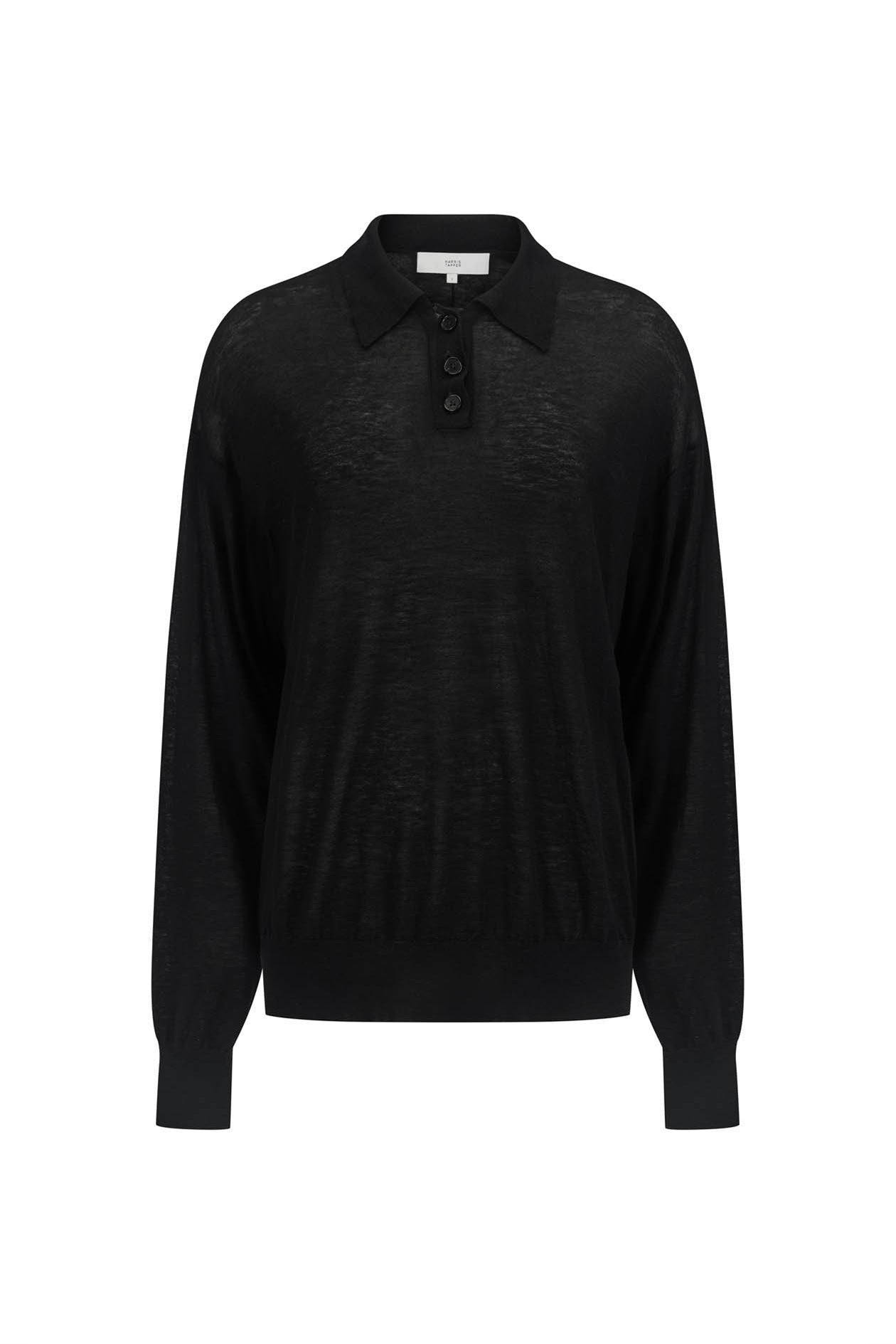 Long Sleeve Orwell Polo in Silk Wool