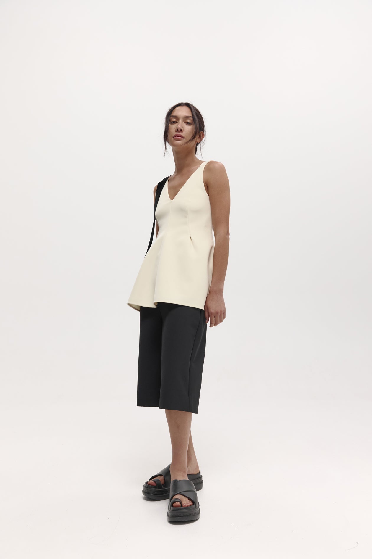 Lucinda Top in Bonded Suiting