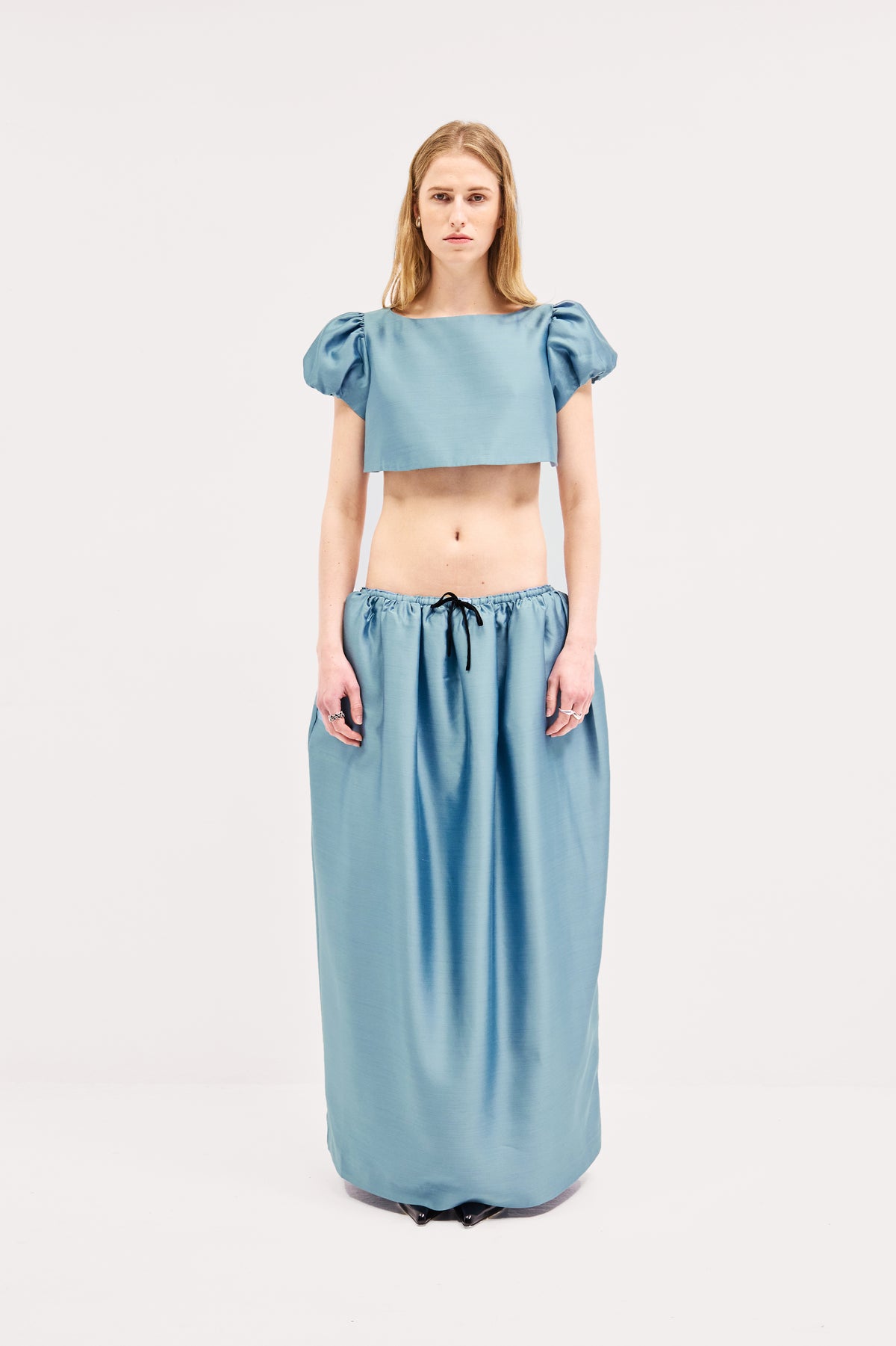 Macy Top in Silk Wool Taffeta