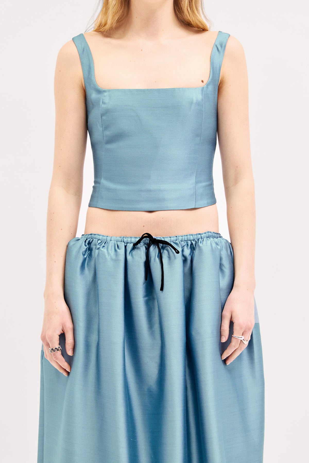 Isabella Top in Silk Wool Taffeta