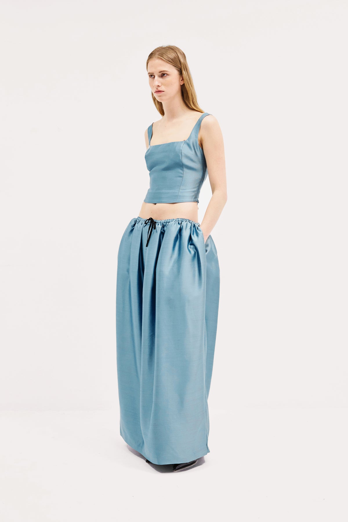 Isabella Top in Silk Wool Taffeta