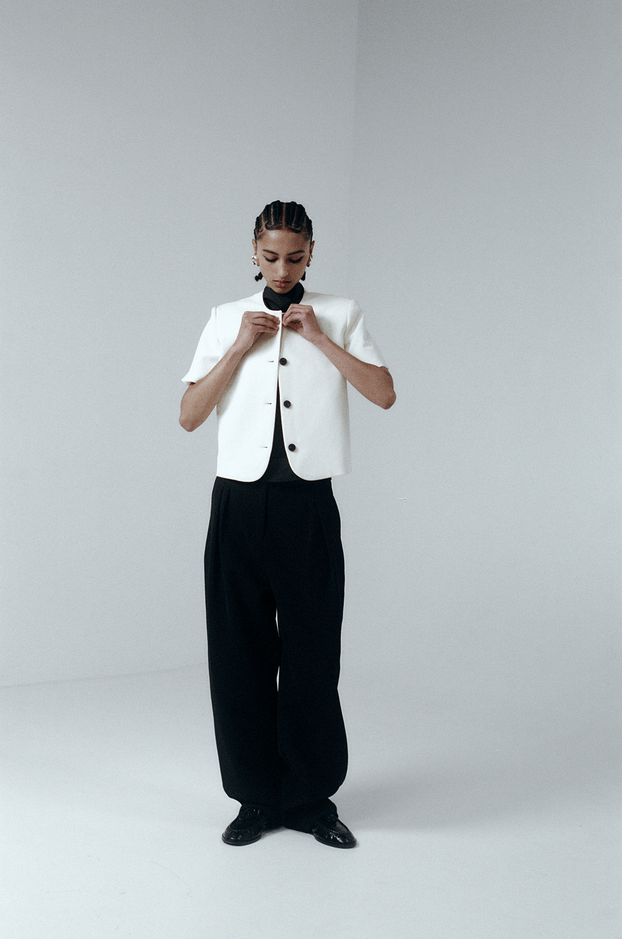 Short Sleeve Tilmens Jacket in Bonded Suiting