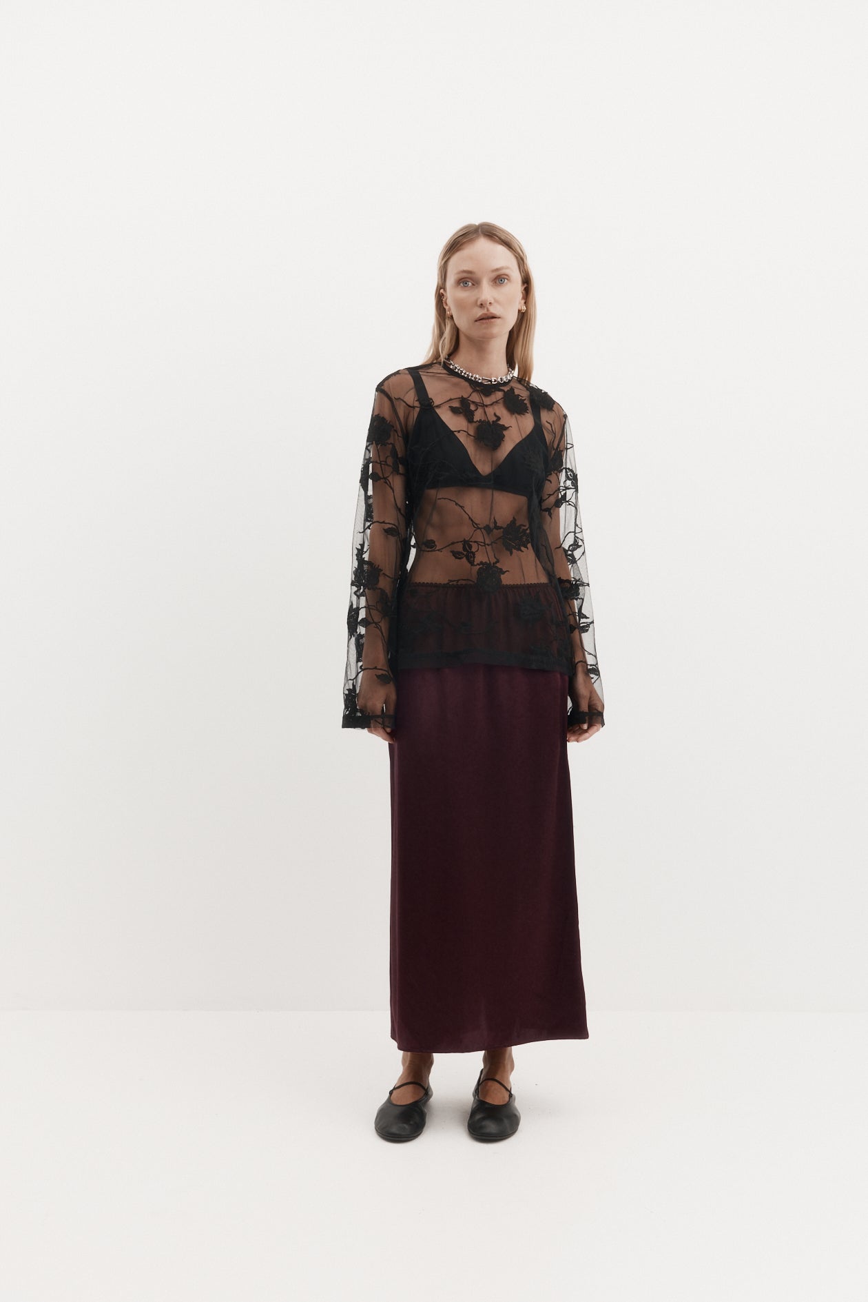 Frances Top in Embroidered Tulle