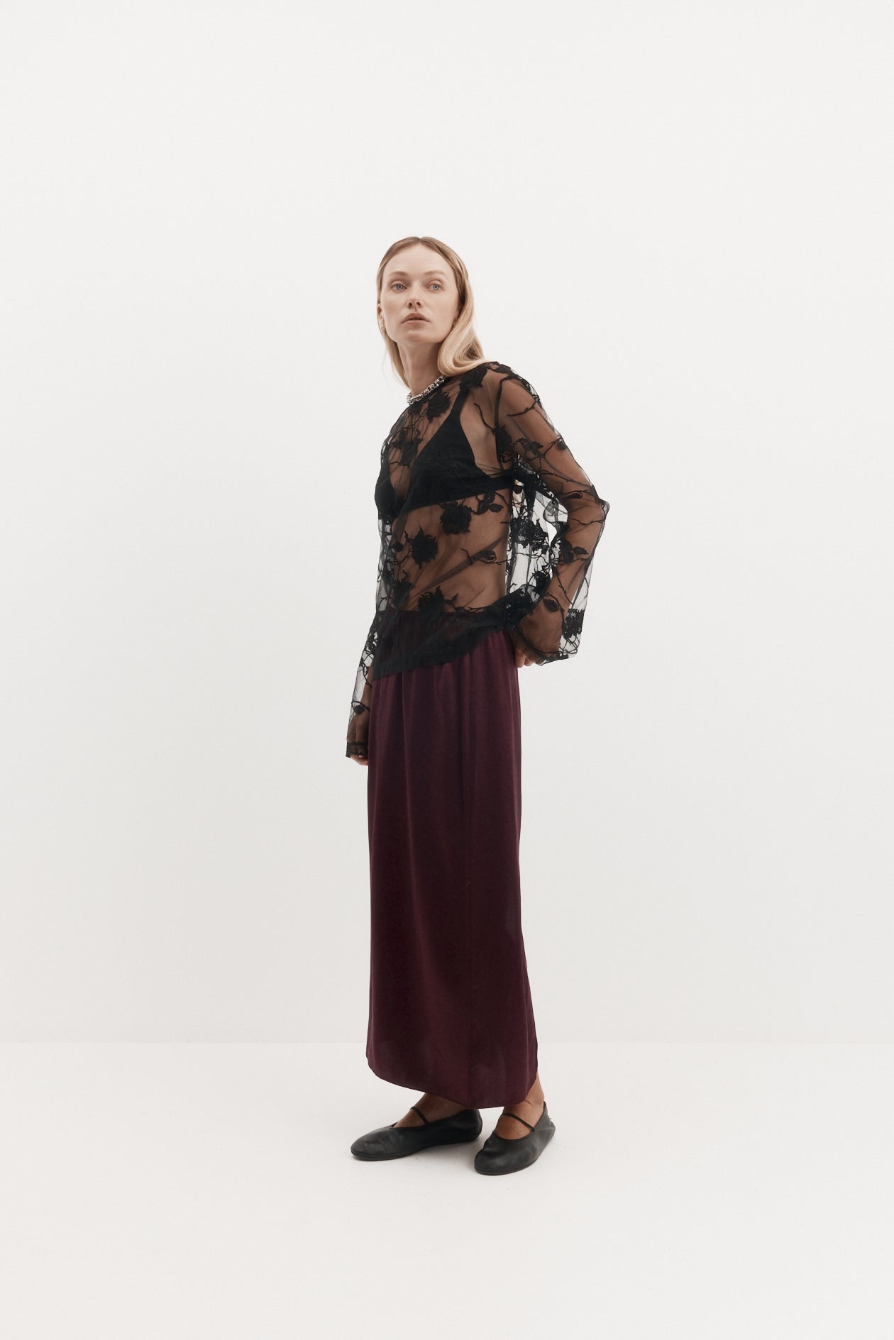 Frances Top in Embroidered Tulle