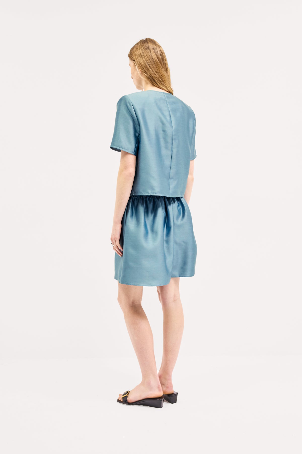Tina Top in Silk Wool Taffeta