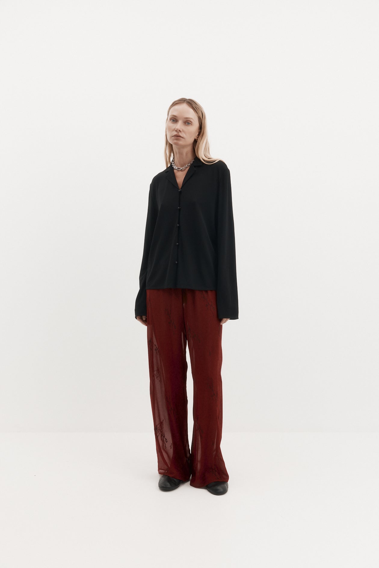 Irving Trouser in Silk Georgette