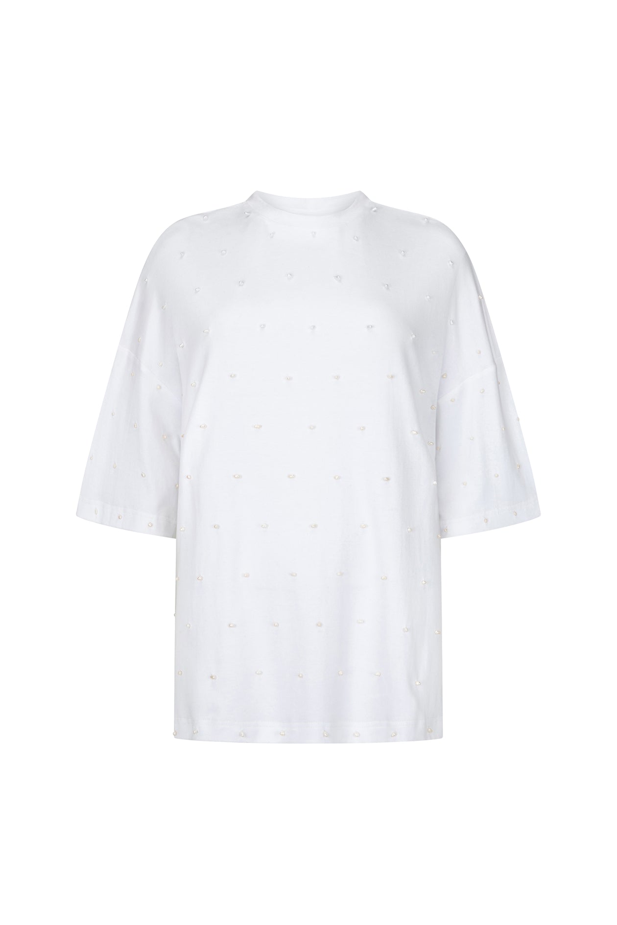 Beaded Gibson T-Shirt in Pearl Cotton