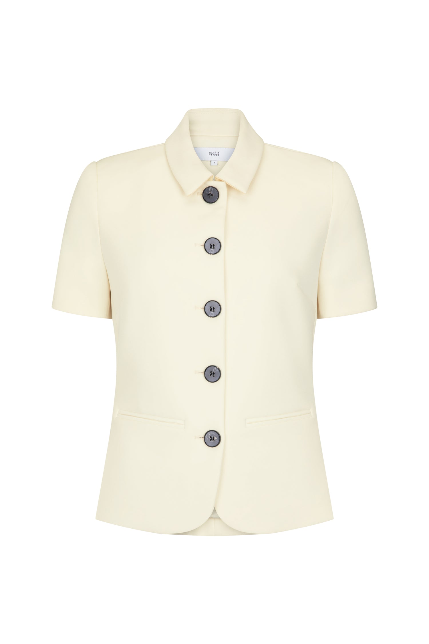 Short Sleeve Bardot Blazer in Bonded Suiting